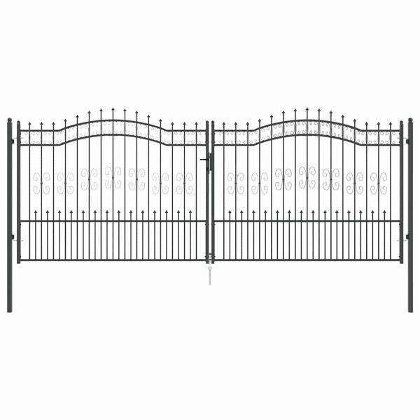 vidaXL Aitaovi K&auml;rkiyksik&ouml;ll&auml; lukkoon Harmaa 404 x 150 cm Ter&auml;s