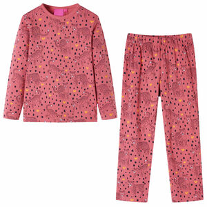Lasten pitk&auml;hihainen pyjama vanha pinkki 92