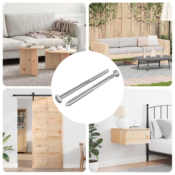 vidaXL Huonesiivousruuvit 2 pcs Hopea M6 x 100 mm Ter&auml;s