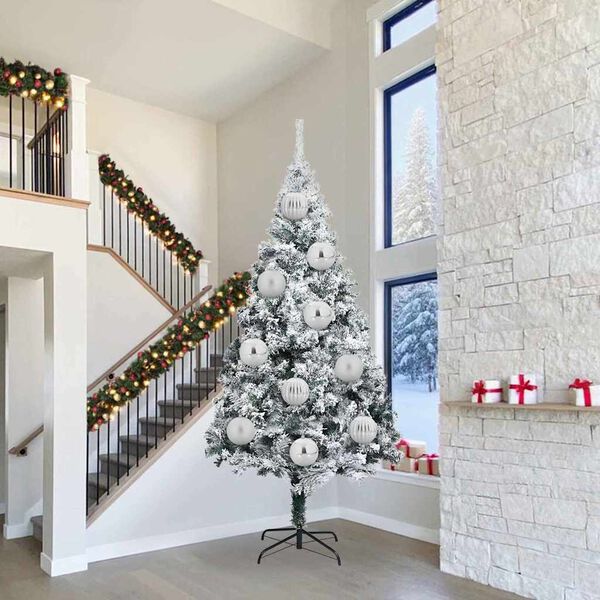 vidaXL Joulukoristeen setti 3 pcs Hopea Muovi