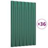 vidaXL Kattopaneeli 36 kpl galvanoitu ter&auml;s vihre&auml; 60x36 cm