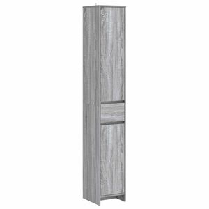 vidaXL Kylpyhuonekaappi Harmaa Sonoma 30 x 33 x 190 cm Tekninen puu