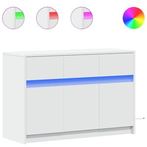 vidaXL TV-taso LED-valoilla valkoinen 91x34x61 cm tekninen puu