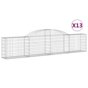 vidaXL Kaarevat kivikorit 13 kpl 300x30x60/80 cm galvanoitu rauta