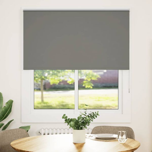 vidaXL Rullaverho Blackout harmaa 125x130 cm Kankaan leveys 121,6 cm