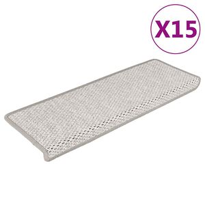 vidaXL Itsekiinnittyv&auml;t porrasmatot sisaltyyli 15 x 65x21x4 cm platina