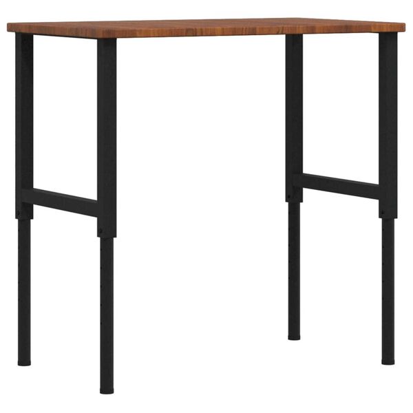 vidaXL Työpenkki t.ruskea 100x60x(71,5-98) cm täysi tammi suorakaide