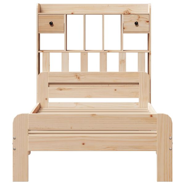 vidaXL S&auml;nky kirjahyllyll&auml; ilman patjaa 90x200 cm t&auml;ysi m&auml;nty