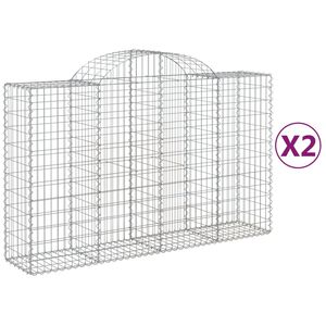 vidaXL Kaarevat kivikorit 2 kpl 200x50x120/140 cm galvanoitu rauta