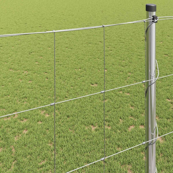 vidaXL Riista-aita Harmaa 1.5 x 10 m Teräs