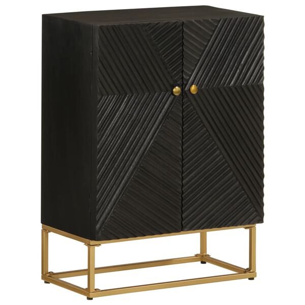 vidaXL Senkki musta 55x30x76 cm t&auml;ysi mangopuu ja rauta