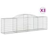 vidaXL Kaarevat kivikorit 3 kpl 300x50x80/100 cm galvanoitu rauta