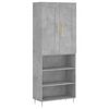 vidaXL Kaappi betoninharmaa 69,5x34x180 cm tekninen puu