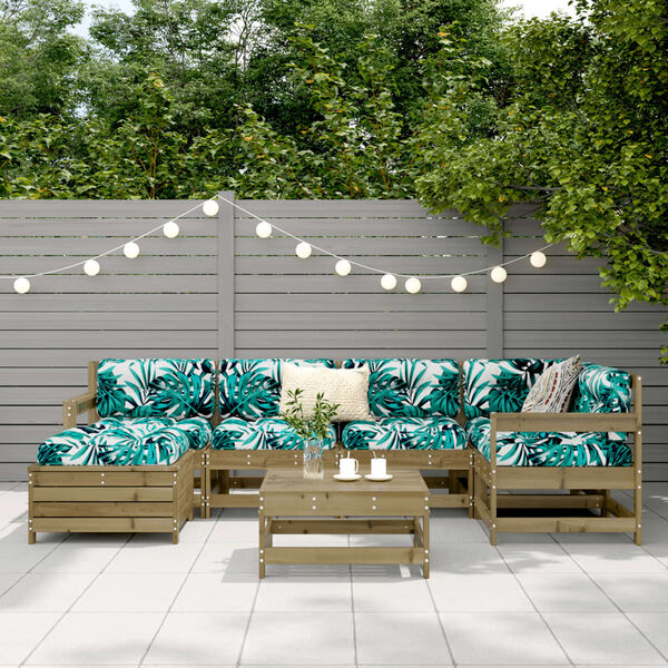 vidaXL 7-osainen Ulkosohvasarja kyll&auml;stetty m&auml;nty