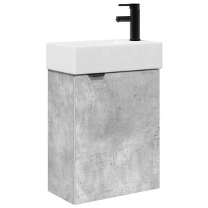 vidaXL Kylpyhuoneen kaappi hanalla Betoninharmaa 45,5 x 22,5 x 84 cm