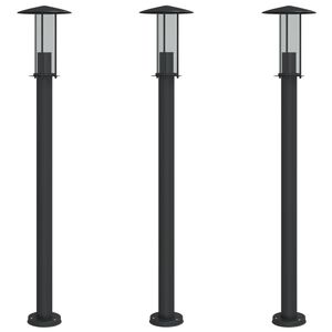 vidaXL Pylv&auml;svalaisimet 3 kpl musta 100 cm ruostumaton ter&auml;s
