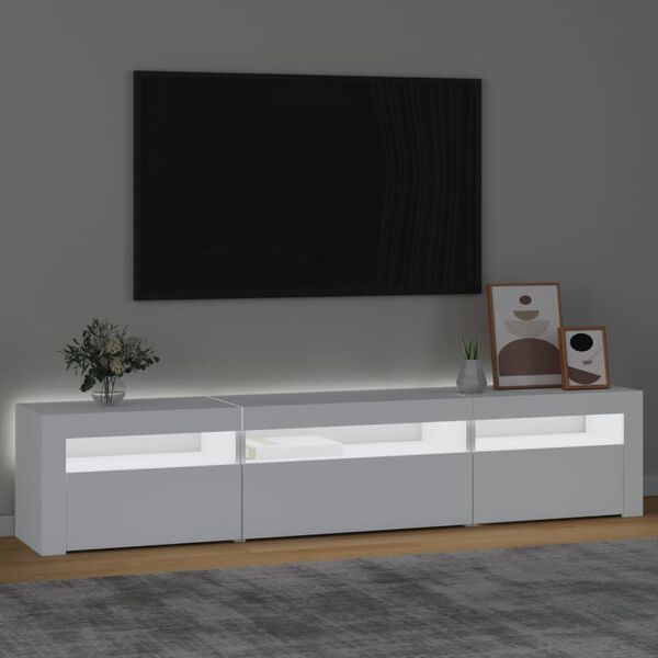 vidaXL TV-taso LED-valoilla valkoinen 195x35x40 cm