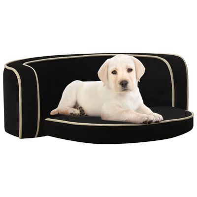 vidaXL Taitettava koiran sohva musta 73x67x26 cm plyysi pestävä
