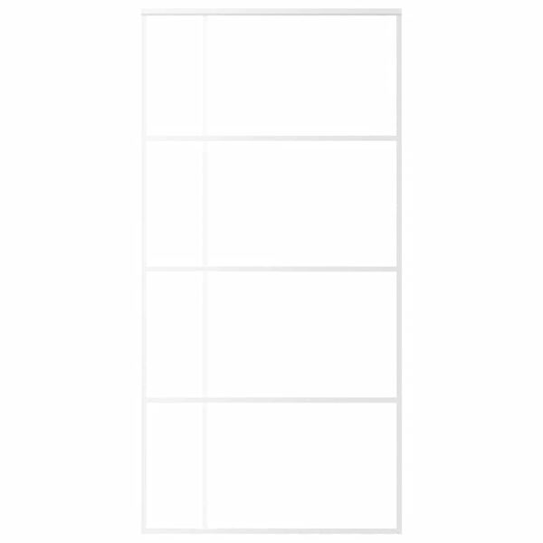 vidaXL Liukuovi ESG-huurrelasi ja alumiini 102,5x205 cm valkoinen