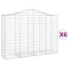 vidaXL Kaarevat kivikorit 6 kpl 200x50x140/160 cm galvanoitu rauta