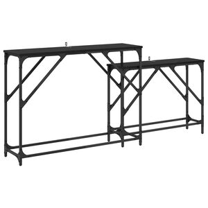 vidaXL Konsolip&ouml;yt&auml; 2 pcs Musta tammi. 100 x 28 x 75 cm Tekninen puu
