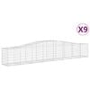vidaXL Kaarevat kivikorit 9 kpl 400x50x60/80 cm galvanoitu rauta