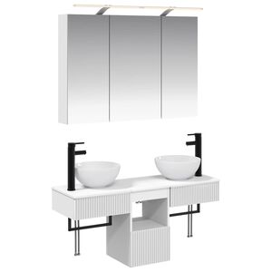 vidaXL Kylpyhuoneen kaappisetti 4 pcs valkoinen 100 x 14,5 x 70 cm