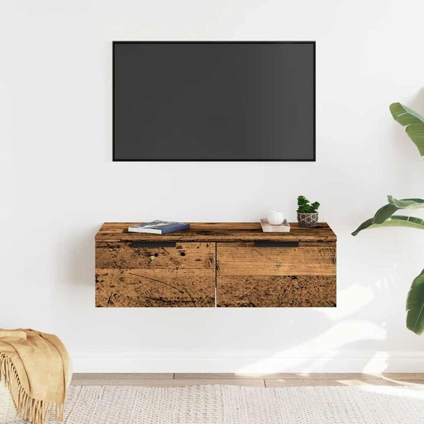 vidaXL Seinäkaappi vanha puu 68x30x20 cm tekninen puu