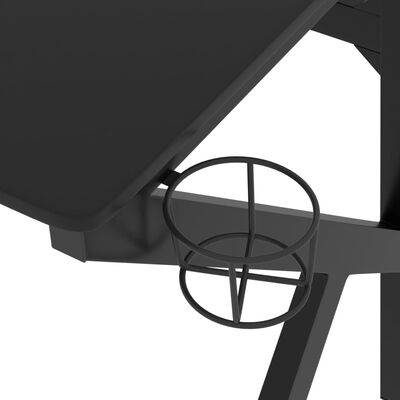 vidaXL Pelipöytä K-muotoisilla jaloilla musta 90x60x75 cm