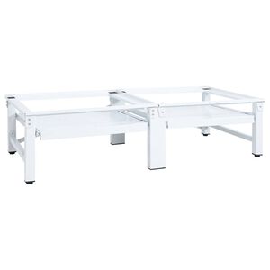 vidaXL Pesukoneen ja kuivausrummun korokejalusta hyllyillä valkoinen