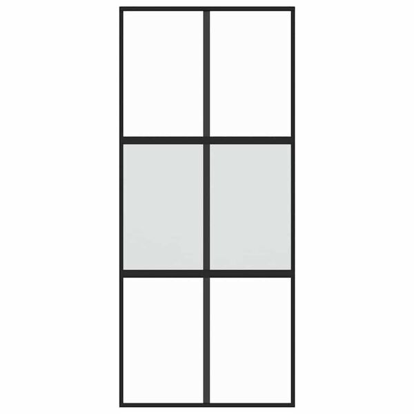 vidaXL Liukuovi musta 90x205 cm karkaistu lasi ja alumiini
