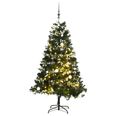 vidaXL Tekojoulukuusi saranoilla 300 LED-valoa ja joulupalloa 210 cm