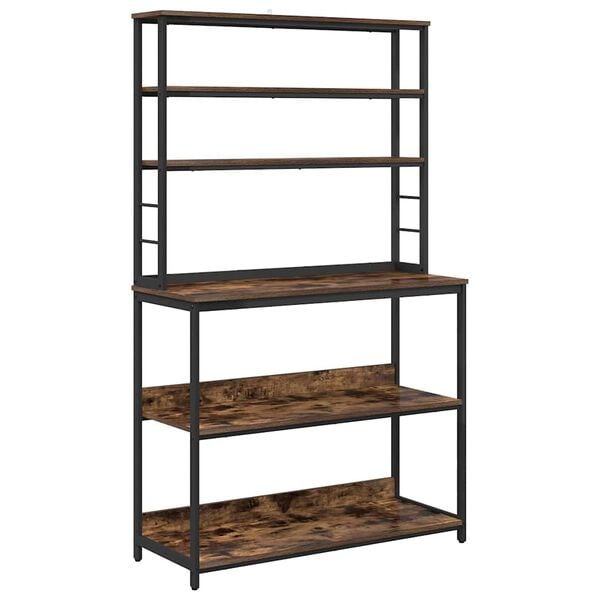 vidaXL Keitti&ouml;hylly Savup&auml;hkin&auml; 100 x 40 x 168 cm Tekninen puu