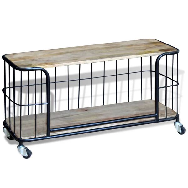 vidaXL TV-taso Täysi Mangopuu 140x40x45 cm