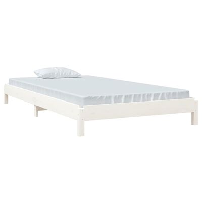 vidaXL Pinottava sänky valkoinen 80x200 cm täysi mänty