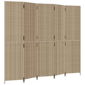 vidaXL Tilanjakaja 5 paneelia beige polyrottinki
