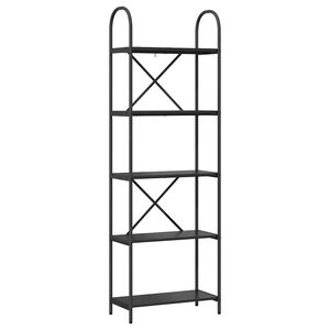 vidaXL Kirjahylly 5 tasoa 60 x 30 x 183 cm Tekninen puu Musta tammi.
