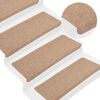 vidaXL Itsekiinnittyv&auml;t porrasmatot 15 kpl 65x24,5x3,5 cm beige