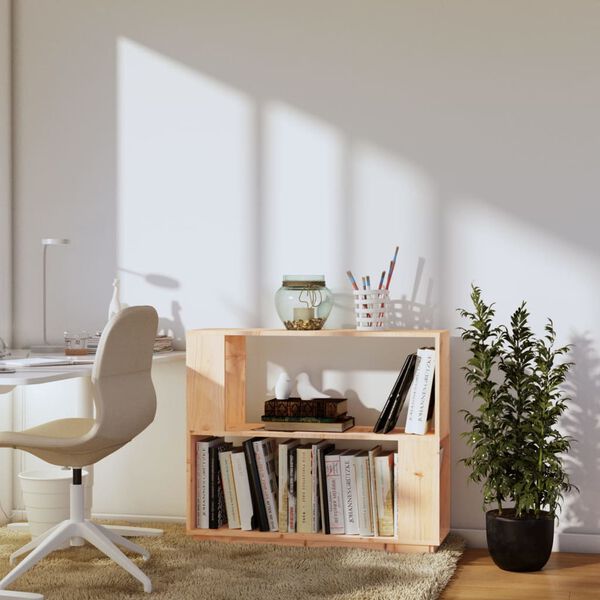 vidaXL Kirjahylly/tilanjakaja 80x25x70 cm täysi mänty