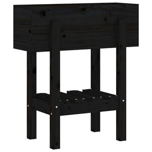 vidaXL Kukkalaatikko musta 62x30x69 cm t&auml;ysi m&auml;nty