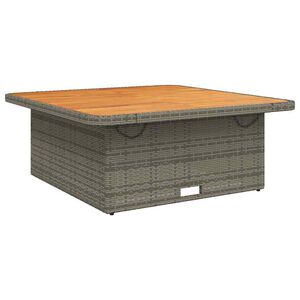 vidaXL Puutarhap&ouml;yt&auml; harmaa 110x110x71 cm polyrottinki ja akasiapuu