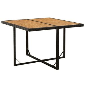 vidaXL Puutarhap&ouml;yt&auml; musta 109x107x74 cm polyrottinki ja t&auml;ysi akaasia