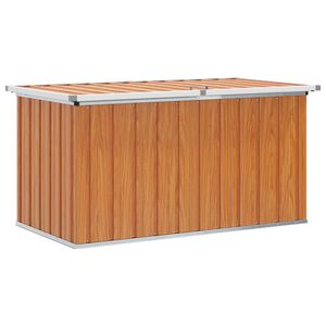 vidaXL Ulkos&auml;ilytyslaatikko Puu 129 x 67 x 65 cm Galvanoitu ter&auml;s