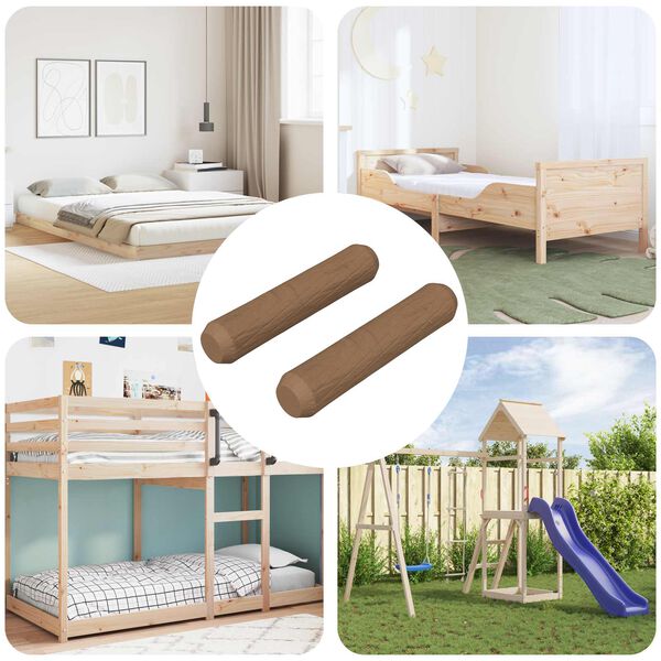 vidaXL Puutapit 2 pcs Ruskea &Oslash;8 x 35 mm t&auml;ysi puu