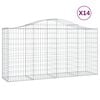 vidaXL Kaarevat kivikorit 14 kpl 200x50x100/120 cm galvanoitu rauta