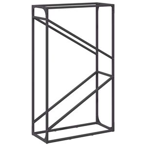 vidaXL Polttopuuteline musta 60x25x100 cm kylm&auml;valssattua ter&auml;st&auml;