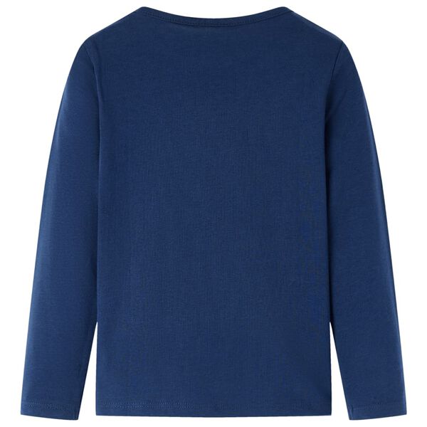 Lasten pitk&auml;hihainen T-paita laivastonsininen 140