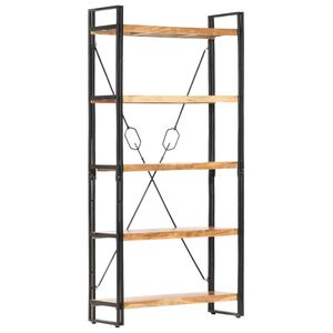 vidaXL 5-tasoinen kirjahylly 90x30x180 cm t&auml;ysi akaasiapuu