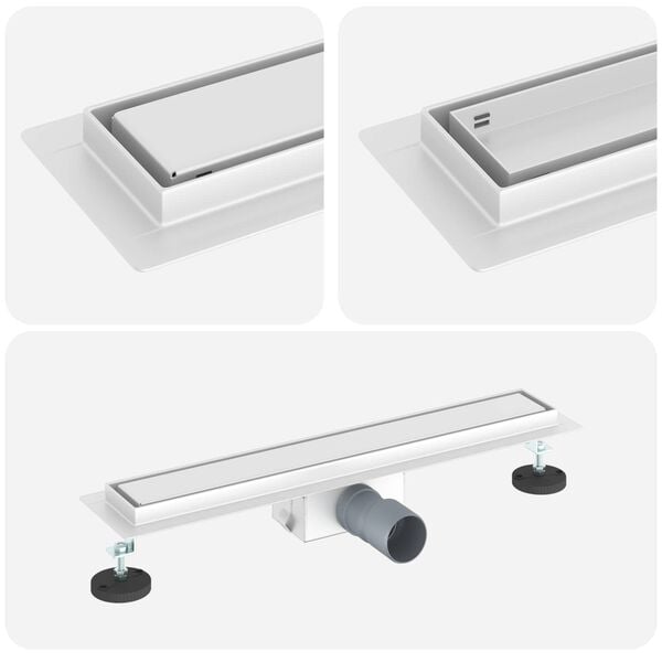 vidaXL 2 in 1 Suihkuviemär Hopea 50 cm Ruostumaton teräs 304