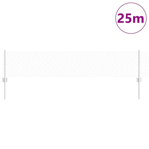 vidaXL Aita ja Tuki Hopea 0,4 x 25 m Ter&auml;s